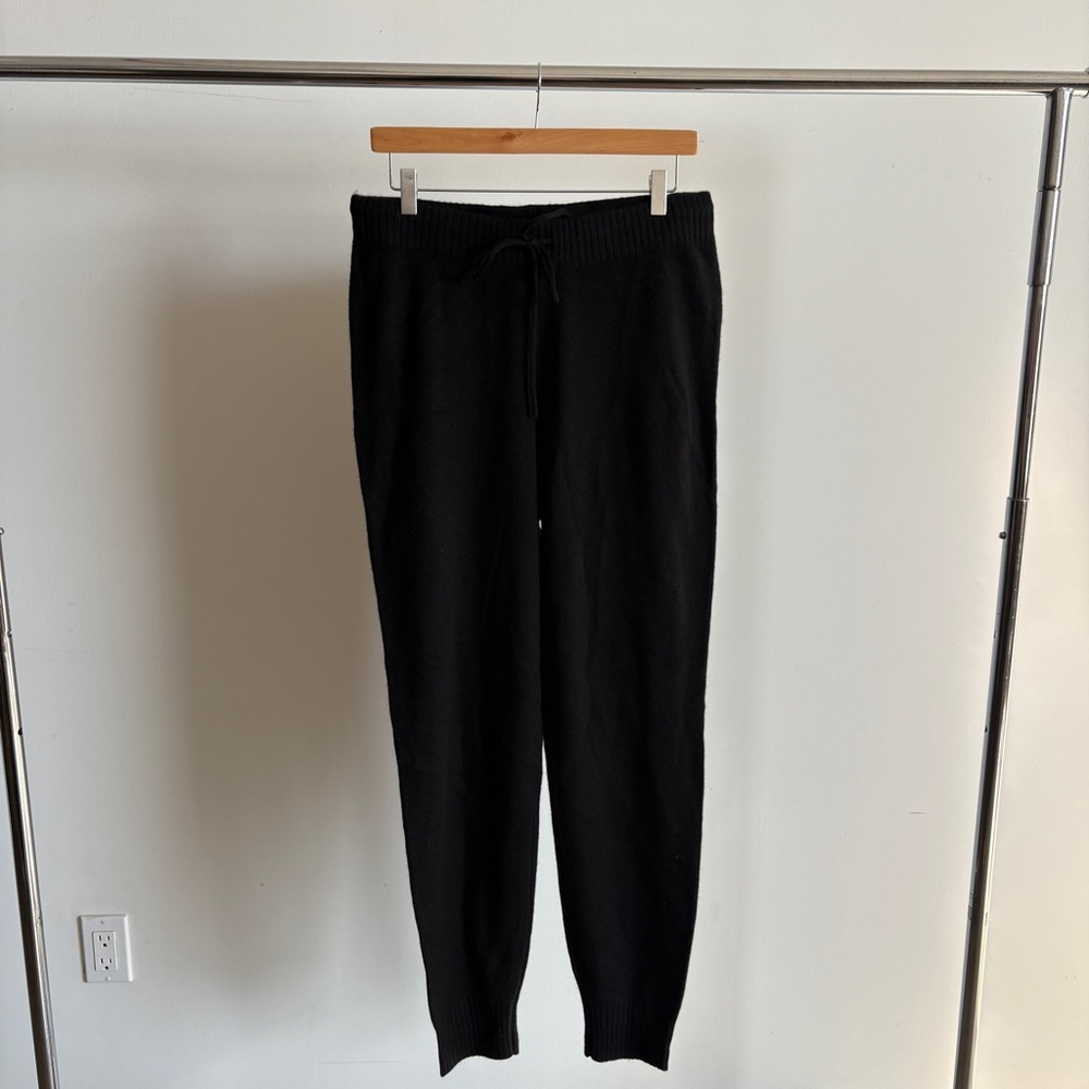 $228 NWT Black Unsubscribed Cashmere Knit Lounging Lounge Pants Sz XS S